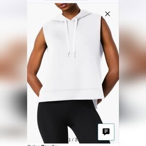 NWT Spanx Women's White Hoodie Tank Top AirEssentials Sleeveless Hoodie Sz S $98